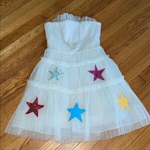 Blue b star strapless mini dress small